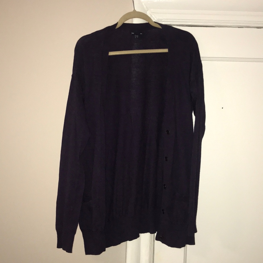 Purple cardigan
